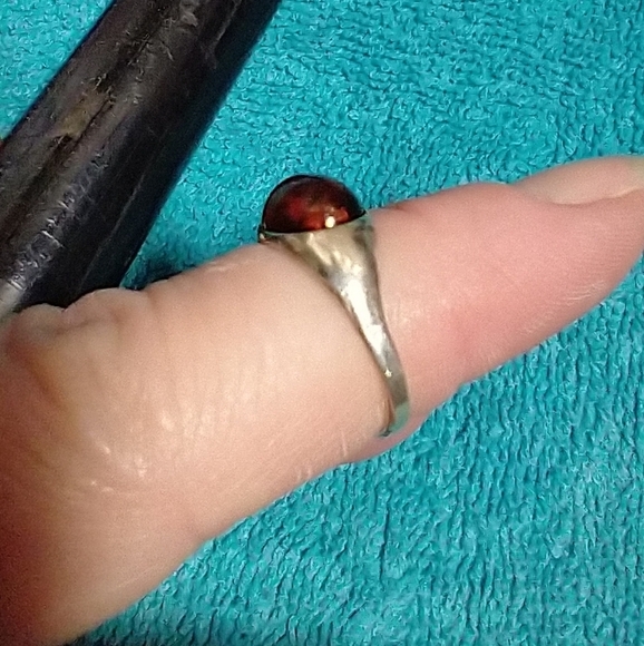 Elegant Amber And Marked 925 Silver Vintage - Picture 4 of 4